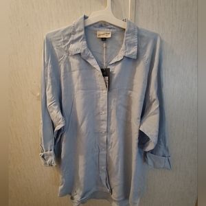Universal Threads Women's Size XL Blue long sleeve button up